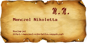 Menczel Nikoletta névjegykártya